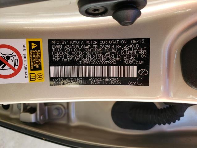 Photo 10 from auction – 2013 LEXUS ES 300H with VIN JTHBW1GG6D2037904
