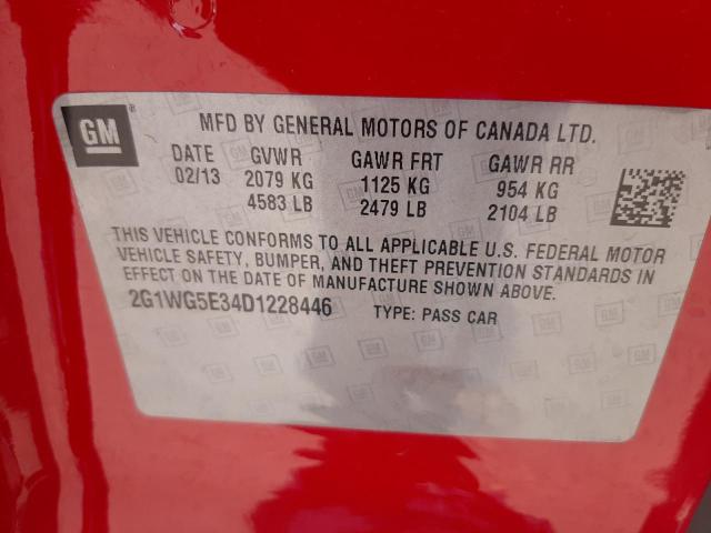Photo 10 from auction – 2013 CHEVROLET IMPALA LT with VIN 2G1WG5E34D1228446