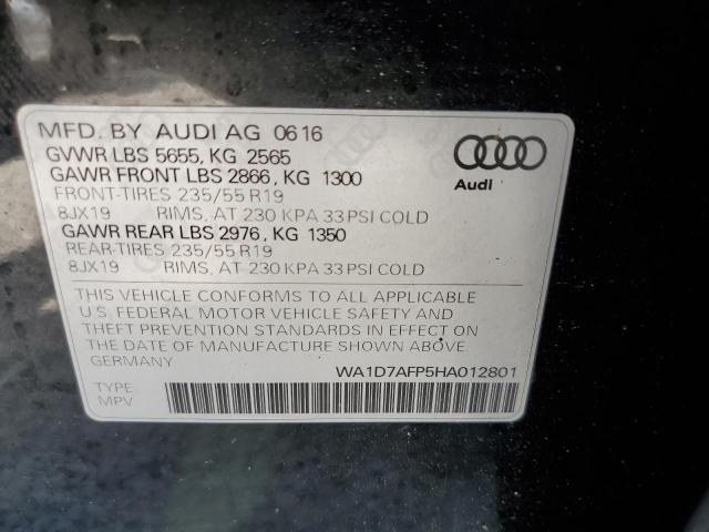 Photo 10 from auction – 2017 AUDI Q5 PREMIUM with VIN WA1D7AFP5HA012801
