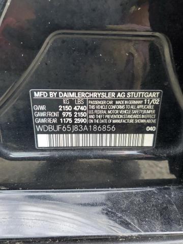 Photo 10 from auction – 2003 MERCEDES-BENZ E 320 with VIN WDBUF65J83A186856