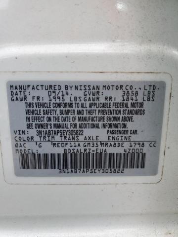 Photo 10 from auction – 2014 NISSAN SENTRA S with VIN 3N1AB7AP5EY305822
