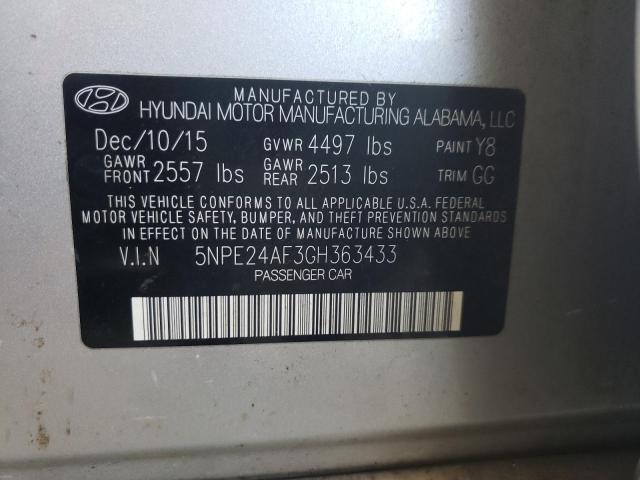 Photo 10 from auction – 2016 HYUNDAI SONATA SE with VIN 5NPE24AF3GH363433