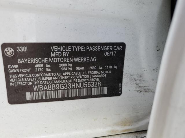 Photo 10 from auction – 2017 BMW 330 I with VIN WBA8B9G33HNU56328