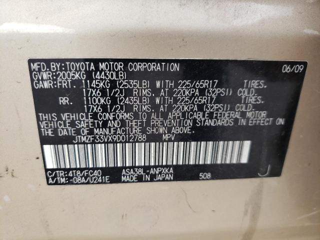 Photo 10 from auction – 2009 TOYOTA RAV4 with VIN JTMZF33VX9D012788