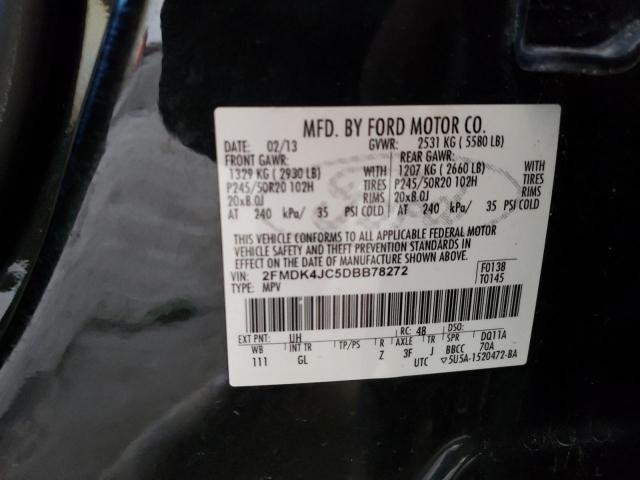 Photo 10 from auction – 2013 FORD EDGE SEL with VIN 2FMDK4JC5DBB78272