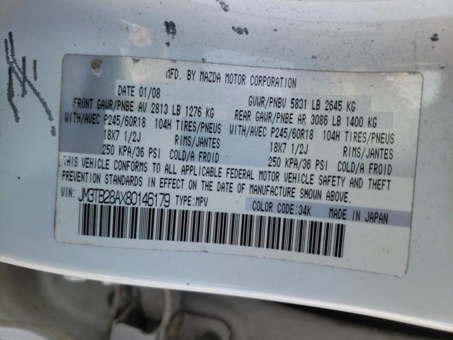 Foto 10 de la subasta – 2008 MAZDA CX-9 con VIN JM3TB28AX80146179