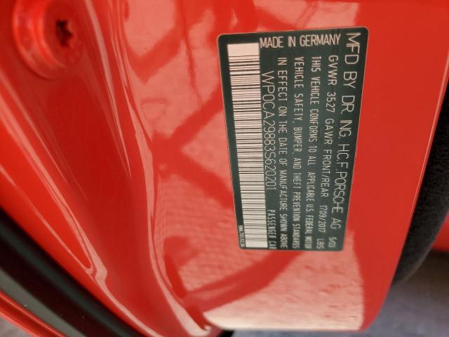 Photo 10 from auction – 2003 PORSCHE BOXSTER with VIN WP0CA29883S620201