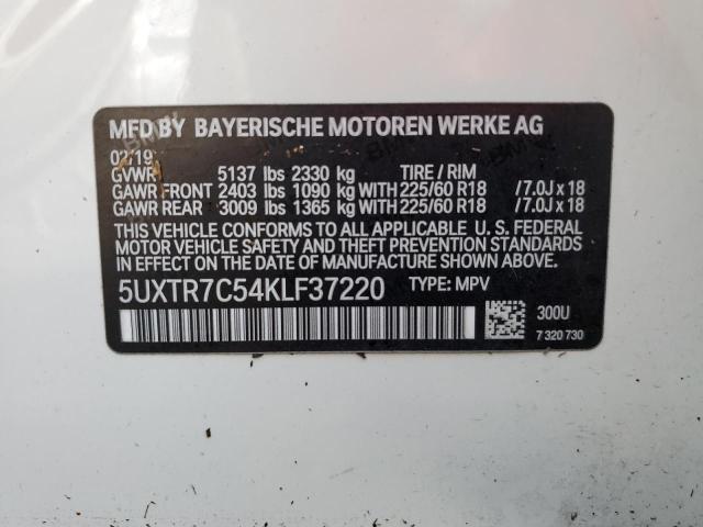 Photo 10 from auction – 2019 BMW X3 SDRIVE3 with VIN 5UXTR7C54KLF37220
