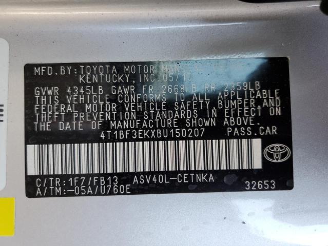 Photo 10 from auction – 2011 TOYOTA CAMRY BASE with VIN 4T1BF3EKXBU150207