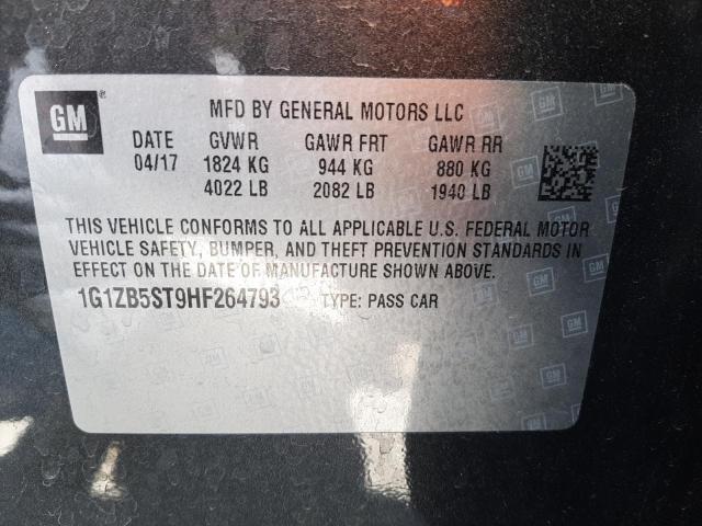 Photo 10 from auction – 2017 CHEVROLET MALIBU LS with VIN 1G1ZB5ST9HF264793