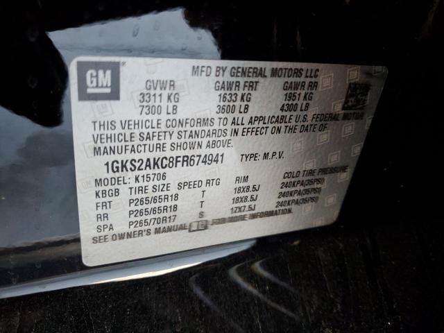 Photo 10 from auction – 2015 GMC YUKON SLE with VIN 1GKS2AKC8FR674941