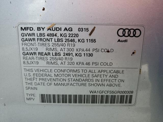 Photo 10 from auction – 2016 AUDI Q3 PRESTIG with VIN WA1GFCFS5GR000308