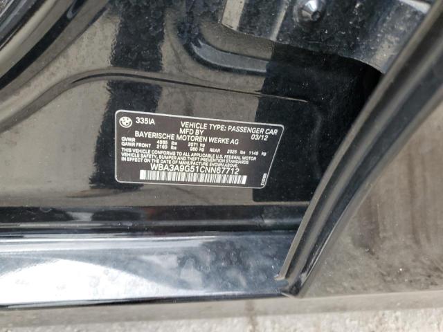 Photo 10 from auction – 2012 BMW 335 I with VIN WBA3A9G51CNN67712