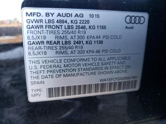 Photo 10 from auction – 2016 AUDI Q3 PREMIUM with VIN WA1EFCFSXGR007861