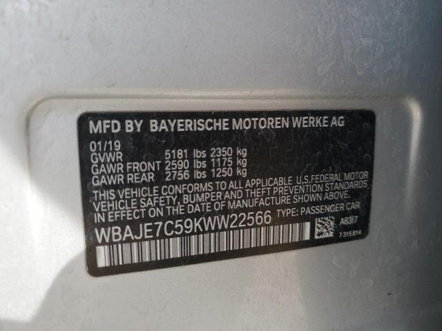 Photo 10 from auction – 2019 BMW 540 XI with VIN WBAJE7C59KWW22566