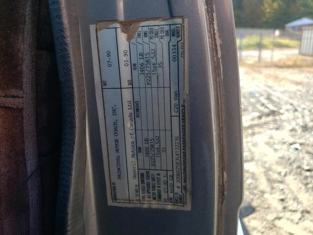 Photo 10 from auction – 1990 CHEVROLET G20 with VIN 2GBEG25K3L4132236