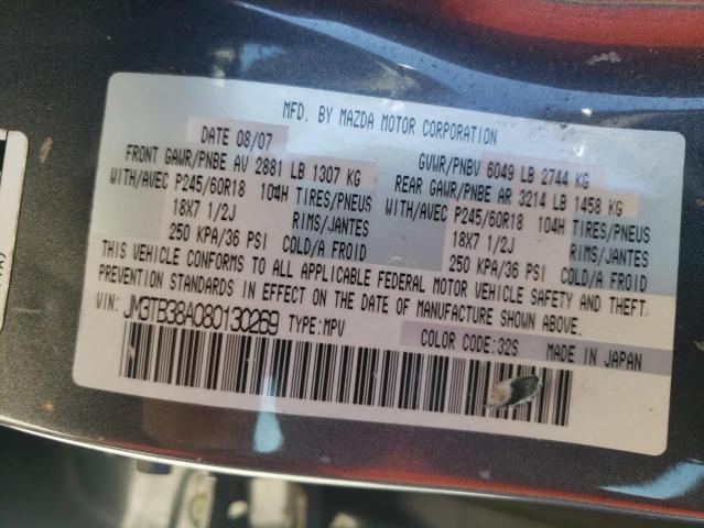 Photo 10 from auction – 2008 MAZDA CX-9 with VIN JM3TB38A080130269