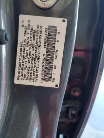 Photo 10 from auction – 2012 HONDA CIVIC EX with VIN 2HGFB2F88CH517724