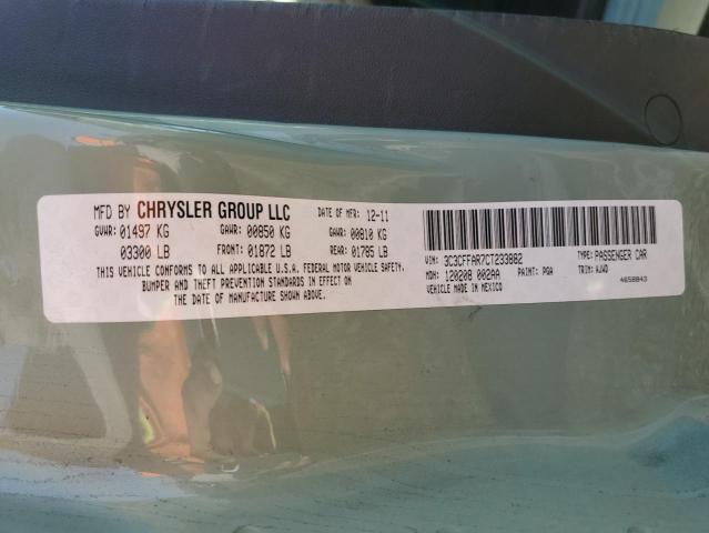 Photo 10 from auction – 2012 FIAT 500 POP with VIN 3C3CFFAR7CT233882