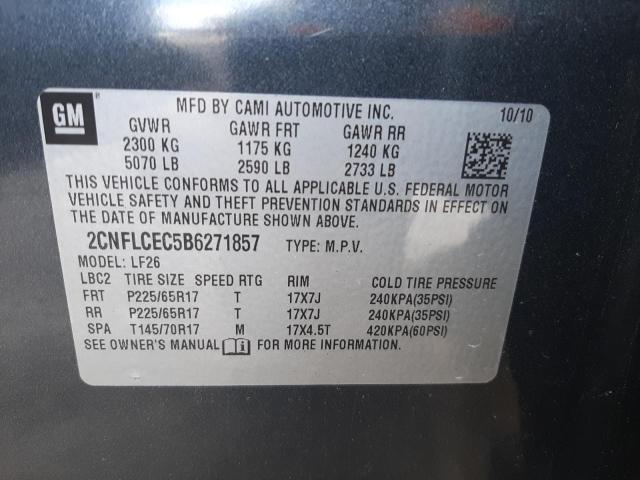 Photo 10 from auction – 2011 CHEVROLET EQUINOX LS with VIN 2CNFLCEC5B6271857