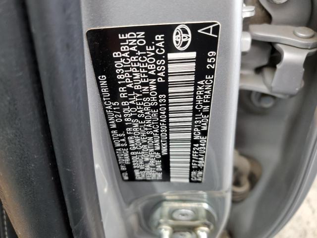 Photo 10 from auction – 2015 TOYOTA YARIS with VIN VNKKTUD30FA040133
