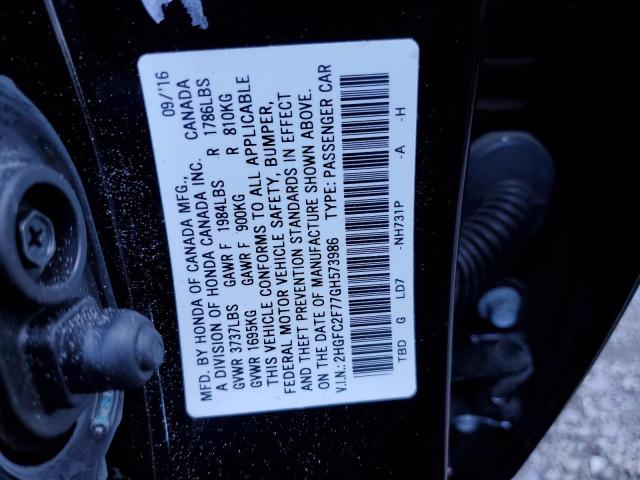 Photo 10 from auction – 2016 HONDA CIVIC EX with VIN 2HGFC2F77GH573986