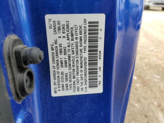 Photo 10 from auction – 2016 HONDA CIVIC LX with VIN 2HGFC4B52GH306707