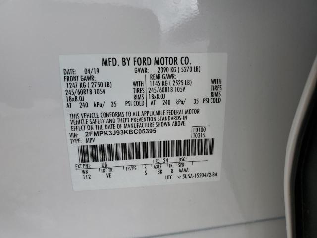 Foto 10 de la subasta – 2019 FORD EDGE SEL con VIN 2FMPK3J93KBC05395