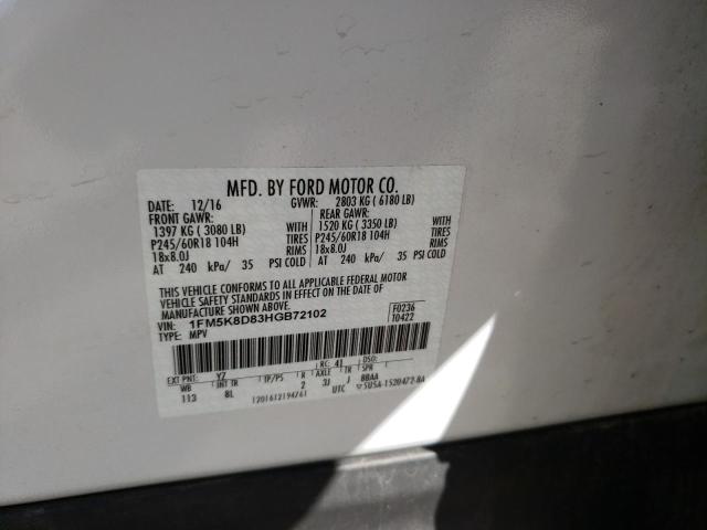 Photo 10 from auction – 2017 FORD EXPLORER X with VIN 1FM5K8D83HGB72102