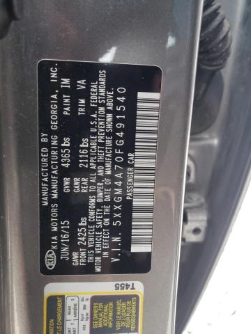 Photo 10 from auction – 2015 KIA OPTIMA LX with VIN 5XXGM4A70FG491540