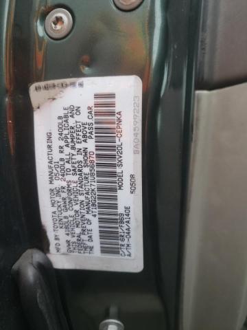 Photo 10 from auction – 2001 TOYOTA CAMRY with VIN 4T1BG22K71U856870