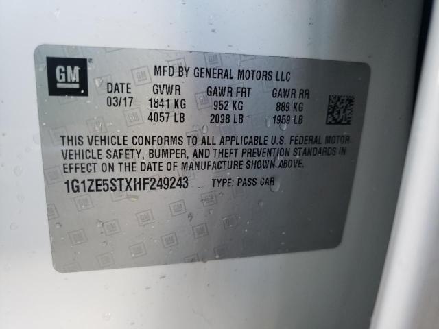 Photo 10 from auction – 2017 CHEVROLET MALIBU LT with VIN 1G1ZE5STXHF249243