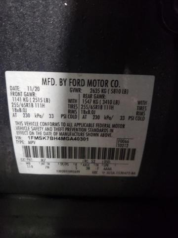 Photo 10 from auction – 2021 FORD EXPLORER with VIN 1FMSK7BH4MGA40301