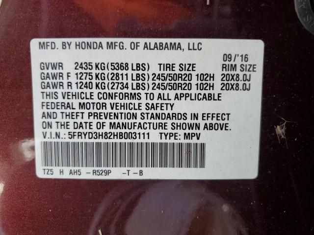 Photo 10 from auction – 2017 ACURA MDX ADVANC with VIN 5FRYD3H82HB003111