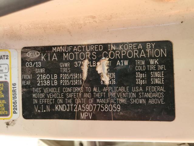 Photo 10 from auction – 2013 KIA SOUL with VIN KNDJT2A59D7758059