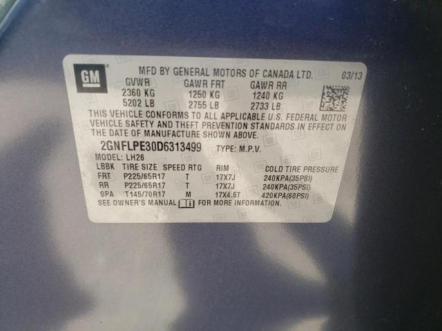 Photo 10 from auction – 2013 CHEVROLET EQUINOX LT with VIN 2GNFLPE30D6313499