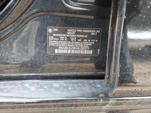 Photo 10 from auction – 2017 BMW 340 I with VIN WBA8B3G38HNU36377