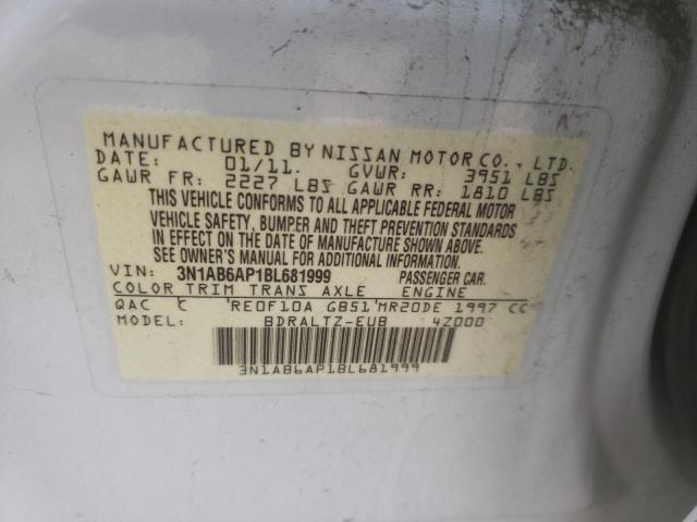 Photo 10 from auction – 2011 NISSAN SENTRA 2.0 with VIN 3N1AB6AP1BL681999