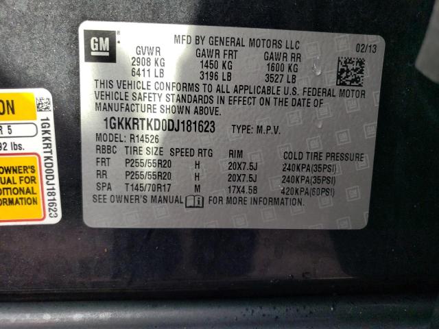 Photo 10 from auction – 2013 GMC ACADIA DEN with VIN 1GKKRTKD0DJ181623