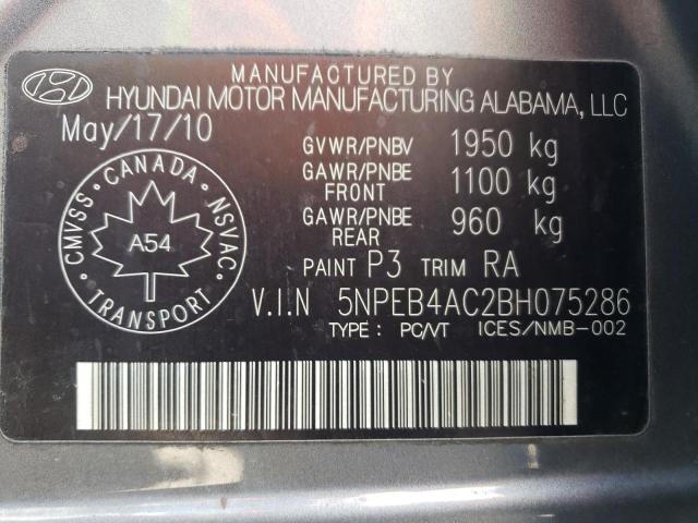 Photo 10 from auction – 2011 HYUNDAI SONATA GLS with VIN 5NPEB4AC2BH075286