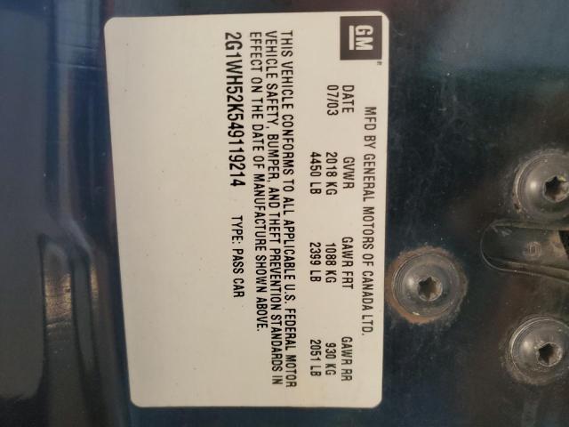 Photo 10 from auction – 2004 CHEVROLET IMPALA LS with VIN 2G1WH52K549119214
