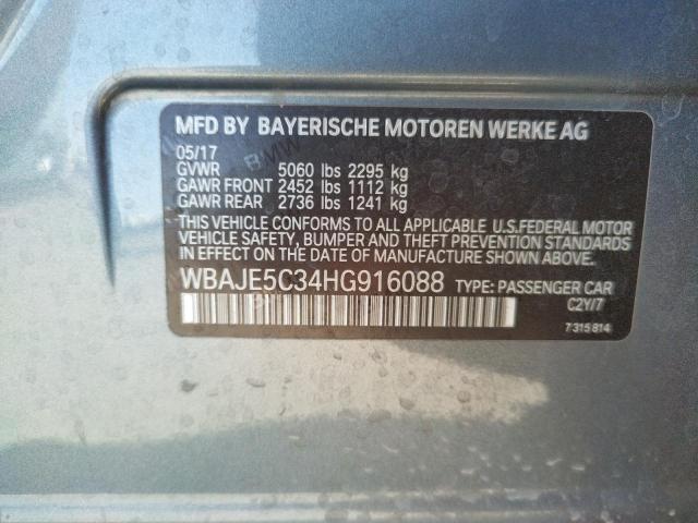 Photo 10 from auction – 2017 BMW 540 I with VIN WBAJE5C34HG916088