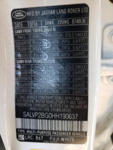 Photo 10 from auction – 2017 LAND ROVER RANGE ROVE with VIN SALVP2BG0HH190637