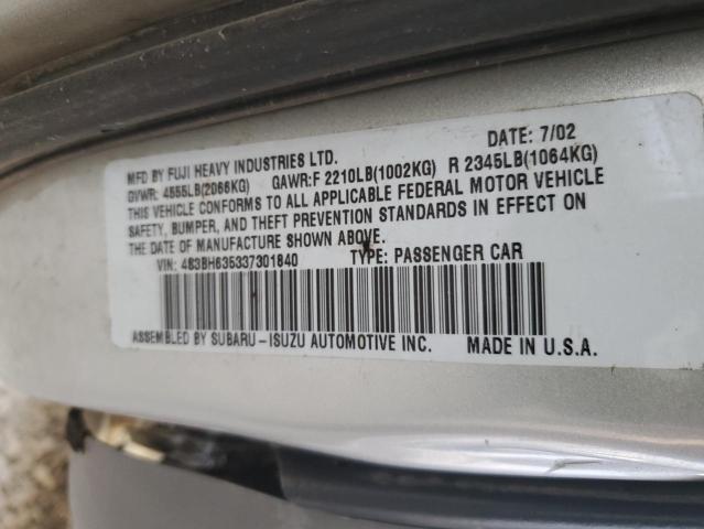 Zdjęcie 10 z aukcji – 2003 SUBARU LEGACY L z VIN 4S3BH635337301840