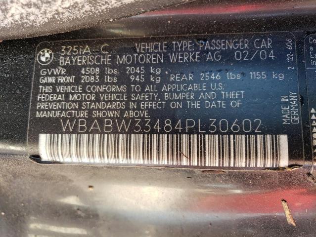 Photo 10 from auction – 2004 BMW 325 CI with VIN WBABW33484PL30602