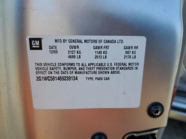 Photo 10 from auction – 2006 CHEVROLET IMPALA LT with VIN 2G1WC581469239134