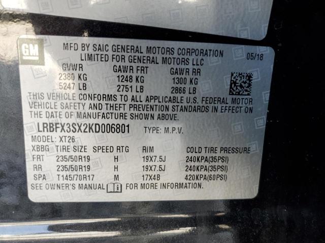 Photo 10 from auction – 2019 BUICK ENVISION P with VIN LRBFX3SX2KD006801
