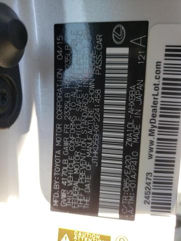 Photo 10 from auction – 2015 LEXUS CT 200 with VIN JTHKD5BHXF2241458
