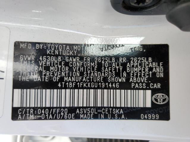 Photo 10 from auction – 2016 TOYOTA CAMRY LE with VIN 4T1BF1FKXGU191446