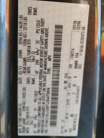 Photo 10 from auction – 2015 FORD ESCAPE TIT with VIN 1FMCU0JX8FUB47869